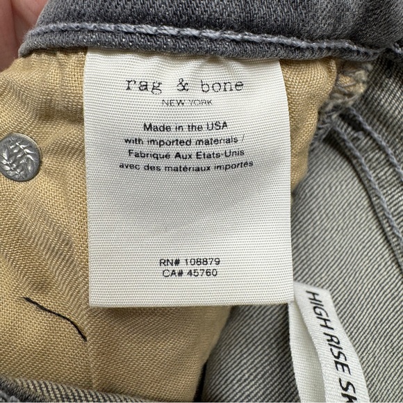 NWT Rag & Bone High Rise Skinny Coated Rin Gray Denim Jeans Womens 23 - Picture 12 of 16